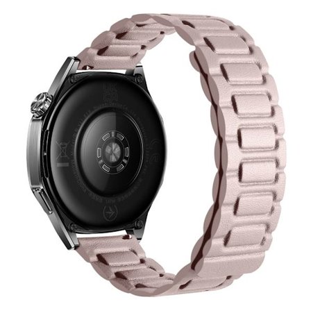 Huawei Watch GT 5 46mm klockarmband 22mm Universal 3-Bead Magnetic läderarmband - Khaki