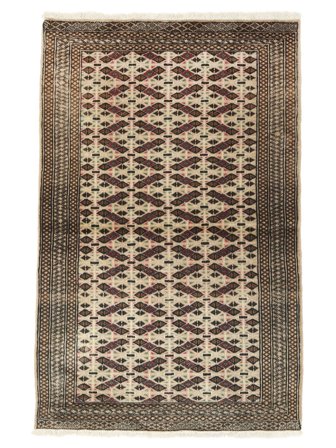 Hand Knotted Persian Turkaman Rug 90X142 Brown/Black
