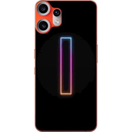 Kompatibelt Mobilskal till Nothing Nothing CMF Phone 2 Pro Minimalistisk neonbokstav I i regnbågsfärger mot mörk bakgrund