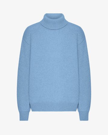 Merino Wool Turtleneck - Seaside Blue M