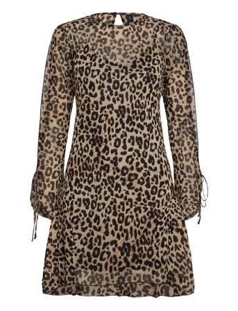 Short Leopard-Print Dress Brown Mango