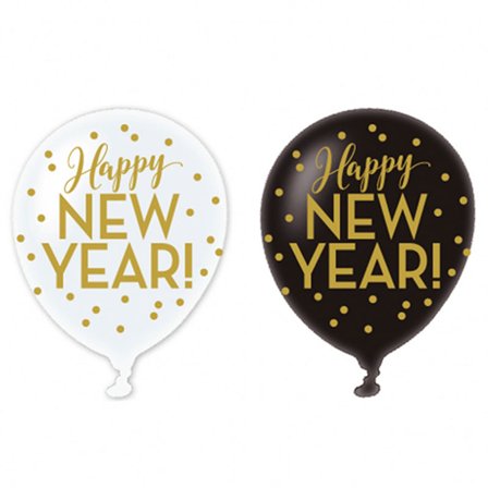 Nyårsballonger Vitt och Svart