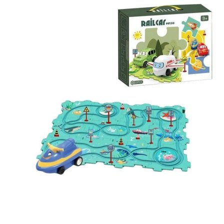 Puslespil Sæt Børn'S Legetøj Multifunktionelt Jernbane Bil Mini Vej skilte Gør-det-selv puslespil legetøj