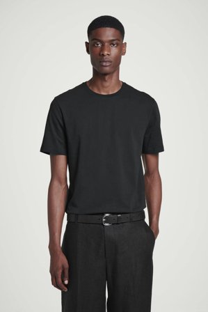 COS Men's 3-Pack Cotton Crew-Neck T-Shirts in Black
