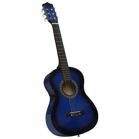 Vidaxl Gitarr För Nybörjare Och Barn Med Fodral Klassisk Blå 1/2 Blå