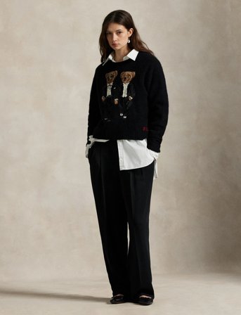 Polo Ralph Lauren Ralph & Ricky Bear Crewneck Sweater - Black - M