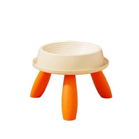 Elevated Pet Bowl: Anti-Slip Raised Cat & Dog Feeding Bowl Orange