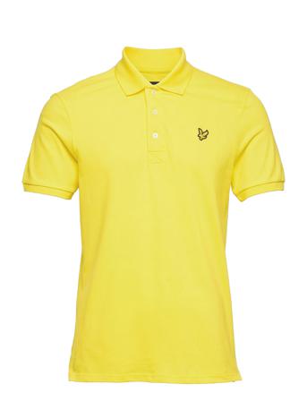 Plain Polo Shirt Polos Short-sleeved Keltainen Lyle & Scott