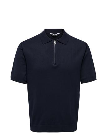 Onswyler Life Reg 14 Ss Zip Polo Knit Navy ONLY & SONS