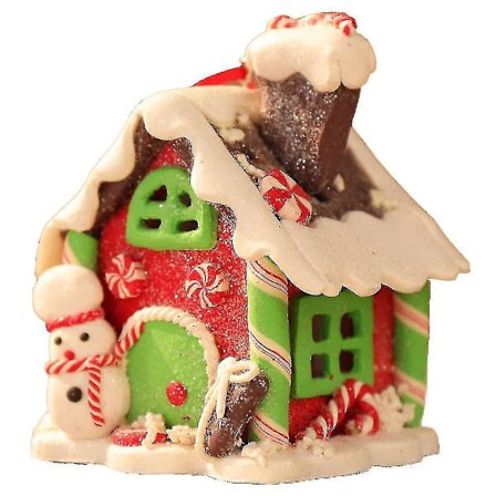 Julelandsbyhus med LED-lys, lysende julebygninger, liten julehus A