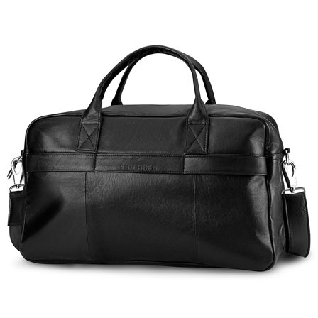 Fidei | Bolso de fin de semana de cuero de cabra de grano completo fino negro para hombres - Bolsos de cuero