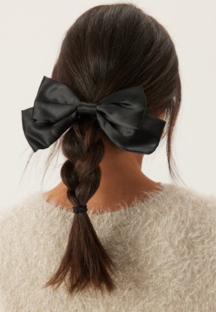 Pieces - Pcnella Xmas Bow Hairclip - Black - Kläder - - Bubbleroom