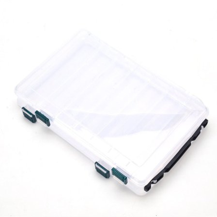 Opbevaringsboks til tilbehør til falske lokkemad, dobbeltsidet stor skuffe fiskegrej, 14 fiskegrej