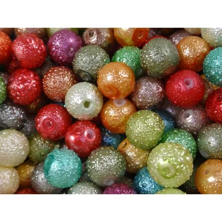 50st Knottriga Vaxade Glaspärlor 8mm - Blandade Färger flerfärgad 8 mm