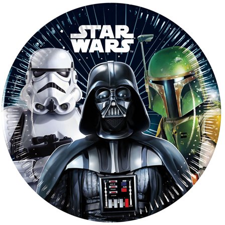 Star Wars Pappersassiette 20 cm 8-pack - Star Wars Kalas Dekoration - Kalaslagret.se