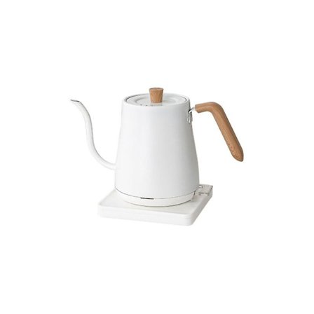 Elektrisk vannkoker, vannkoker for kaffe og te 800ml 1200 W, rustfritt stål, hvit trestruktur