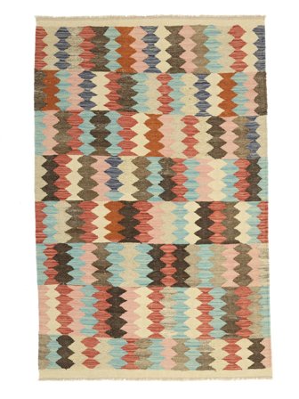 104X157 Tapis Kilim Ariana Trend Moderne Marron/Vert (Laine, Afghanistan) Carpetvista