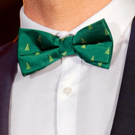 Green Christmas Tree Pre-Tied Bow Tie for Men - Pre-tied bow ties