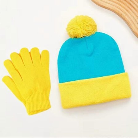 2 stk. Jule Cosplay Sjov Hue og Handsker, Unisex Vinter Varm Klassisk Strikket Hue, Halloween, Nytårs Kostume Tilbehør