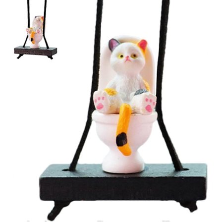 Kissakoriste autoon, Kissa vessassa -koru auton koristeeksi | Hieno (FMY)