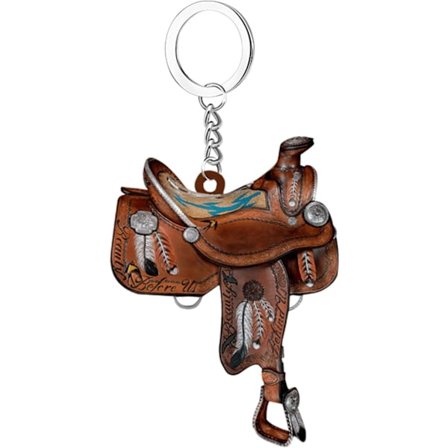 Akryl Bilsadel - Western Sadel Nyckelring - Western Häst Sadel Hängsmycken