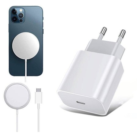 iPhone Magnetisk Magsafe Laddare (trådlös) med Väggladdare