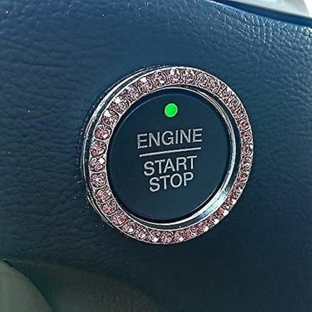 Bling Car Decor Blue Crystal Rhinestone Car Bling Ring Emblem Sticker, Bling Car Accessories For Women(blue)