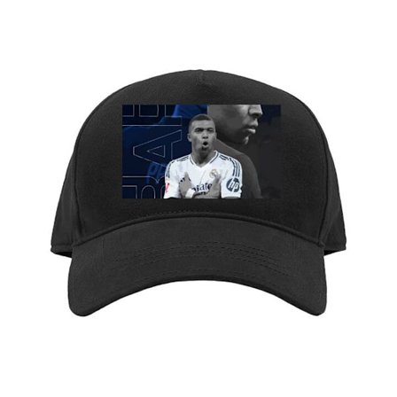 Kasket Kylian Mbappé Real Madrid Frankrig hastighedsikon og truende angriber, der dominerer ligaen med hastighed, driblinger og stærk afslutningskra