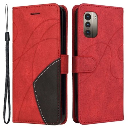 Tekstureret Læder Etui med Strop TilNokia G11 / G21 - Rød