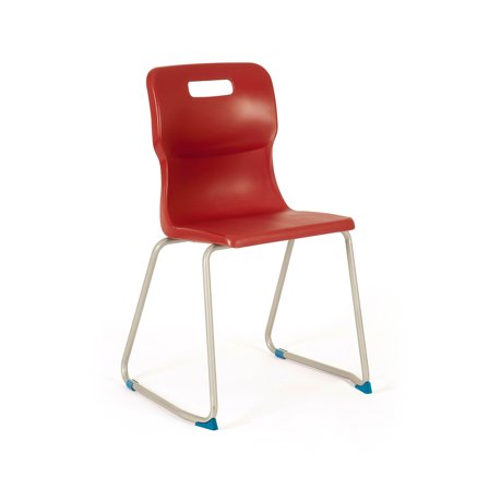 Skid frame plastic chair, H 460 mm, burgundy