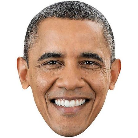 Barack Obama (Leende) Kändismask, Platt Kort Ansikte Kvalitetsgåvor