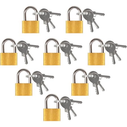 Lille bagagelås, 8 stk. mini bagagelås er det ideelle valg til kufferter/tasker/skabe/dagsordener, mini nøglelås er udstyret med 24 nøgler