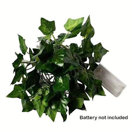 2 Pakke Ivy Lyslenke Kunstig Vinstokk Lys Girlander Batteridrevet Grønne Bladplanter Dekor for Bryllupsfest Hjemmevegg