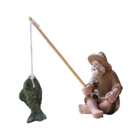 Fisker gammel mann harpiksfigur statue hage ornament mikro landskap hagehåndverk Hfmqv(Én størrelse)