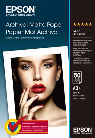 Epson Archival Matte Paper A3+ 50 ark 189 g/m²