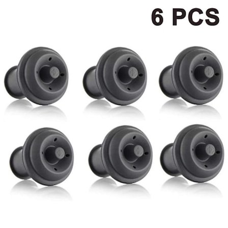 6 kpl Viinipullon Tyhjiösuoja, Tyhjiösuojat, Viinipullon Suljin, Uusiokäyttöinen Pullon Sulkija Pitää Tyhjiöpumppun Sulkijan