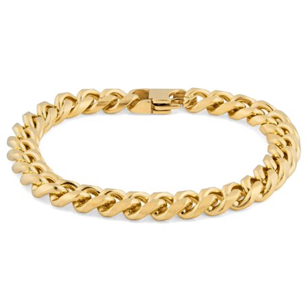 8mm Gold-Tone Chain Bracelet for Men - Steel bracelets
