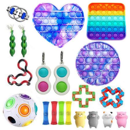 20 stk. Fidget Pop it Legetøjspakke til børn og voksne
