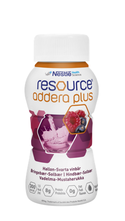 Resource addera plus næringsdrikk bringebær & solbær 4x200 ml