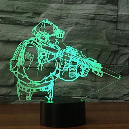 Sniper Rifle Optical Illusion 3D LED Sensor Nattlampa med