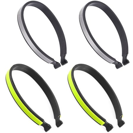 ING-pyöräilyhousuklipsit, heijastavat housuklipsit, 2 paria, vihreä ja harmaa