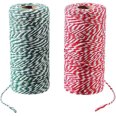 2 rullar tvåfärgad bomullstråd, bomullstråd, hantverkssnöre, present