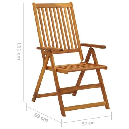 Vidaxl Hopfällbara Trädgårdsstolar Med Dynor 3 St Massivt Akacia Beige