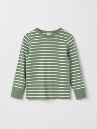 Polarn O. Pyret - Striped long-sleeve top - 116 - Childrenswear - green