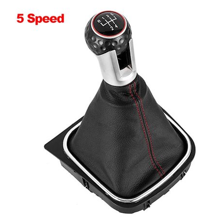 Växelspaksknopp för VW Golf 5 MK5 R32 GTD GTI Golf 6 MK6 R20 2004-2013 Bilspak Växelspak Handboll med Damaskskydd