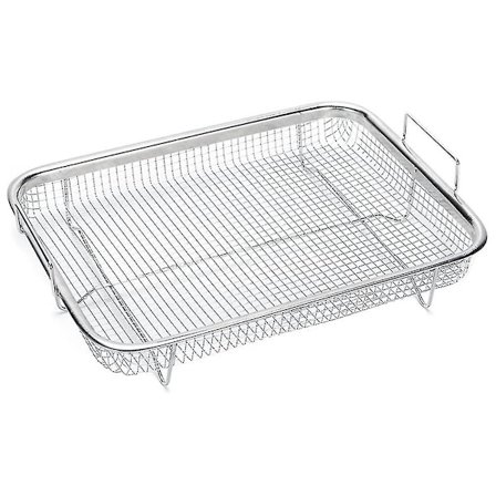 1 stk kurv til ovn, rustfritt stål kurv, non-stick mesh kurv, brett trådkurv