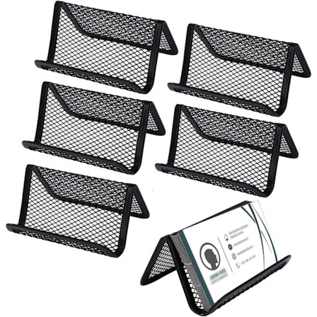 6 stk Svart Metallnett Visittkortholder Metall Visittkort