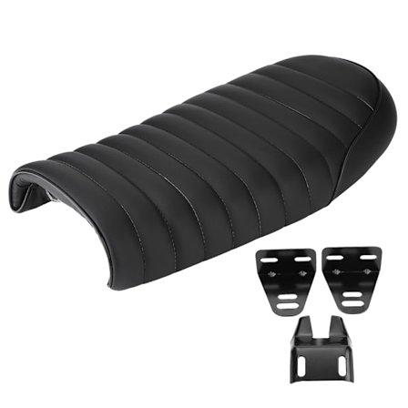 Moottoripyörän PU-nahkainen Vintage Cafe Racer -istuin, litteä satulatyö CG125 GN CG CB400SS