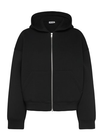 Weekday Oversized Scuba Zip-Hoodie - Black - S