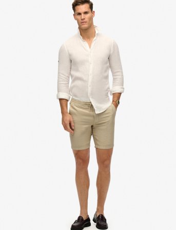 Superdry Merchant Linen Short - Beige - XXL